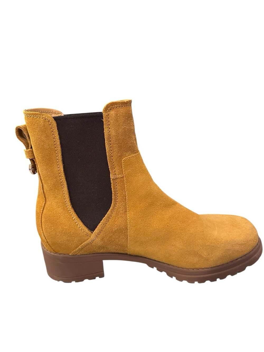 Cole Haan Camea Chelsea Boots Women’s 11B Mustard Suede Leather Lug Sole - Picture 8 of 12